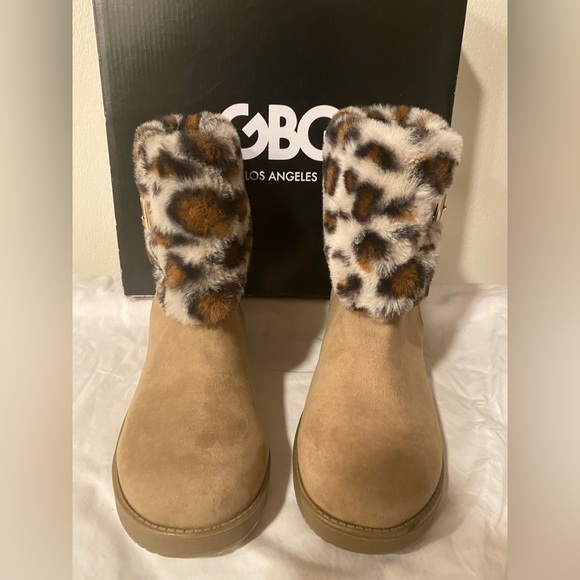 🎉HP🎉 SEXY BOOTS GBG Guess Los Angeles Aleya Leopard Fur Animal Print 6.5 - Picture 4 of 10